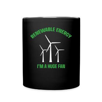 Erneuerbare Energie - Tasse einfarbig - Schwarz - Vorne