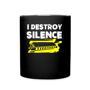 Harmonica player, Harmonica music - Full Colour Mug - black - Front