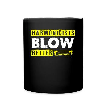 Harmonica player, Harmonica music - Full Colour Mug - black - Front