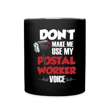 Postangestellter, Postangestellter, Postbote - Tasse einfarbig - Schwarz - Vorne