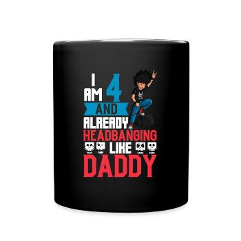 I'm 4 - Young Rocker - Full Colour Mug - black - Front