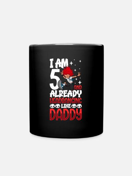 Ich bin 5 - Mädchen Rocker - Tasse einfarbig - Schwarz