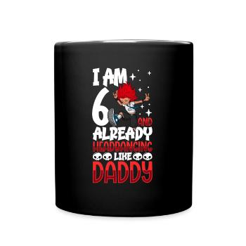I'm 6 - Girl Rocker - Full Colour Mug - black - Front