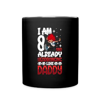 I'm 8 - Girl Rocker - Full Colour Mug - black - Front