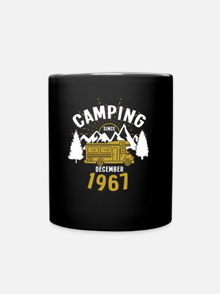 Anniversaire: Camping depuis décembre 1967 Camping-car - Mug uni - noir