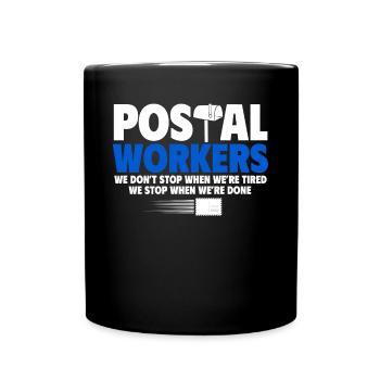 Postarbeiter, Post Mann - Tasse einfarbig - Schwarz - Vorne