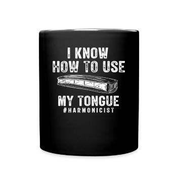 Harmonica player, Unny harmonica - Full Colour Mug - black - Front