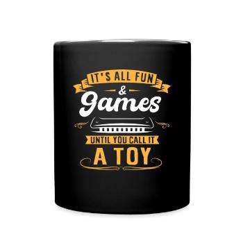 Harmonica player, Unny harmonica - Full Colour Mug - black - Front