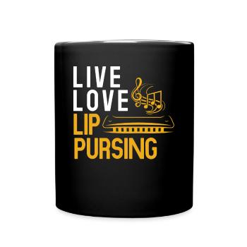 Harmonica player, Unny harmonica - Full Colour Mug - black - Front