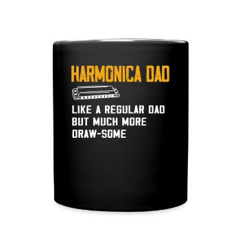 Harmonica player, Unny harmonica - Full Colour Mug - black - Front