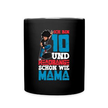Ich bin 10 - Jungen Rocker - Tasse einfarbig - Schwarz - Vorne
