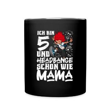 I'm 5 - Girl Rocker - Full Colour Mug - black - Front