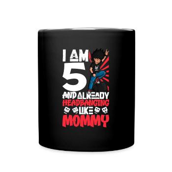 I'm 5 - Young Rocker - Full Colour Mug - black - Front
