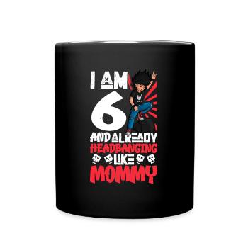 I'm 6 - Young Rocker - Full Colour Mug - black - Front