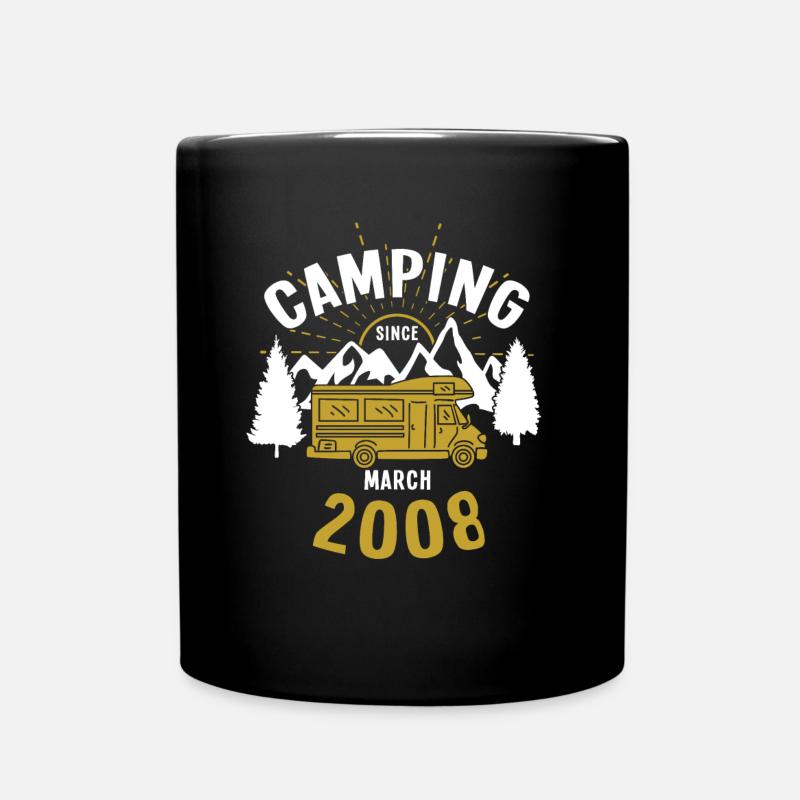 Camping since March 2008 - Tasse einfarbig - Schwarz