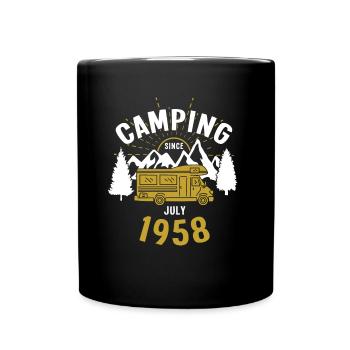 Birthday: Camping since July 1958 Motorhome - Full Colour Mug - black - Front