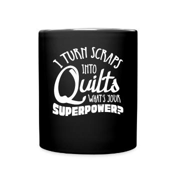 Quilting, knitting, sewing, quilting - Full Colour Mug - black - Front