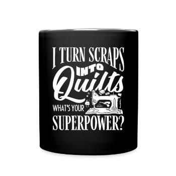 Quilting, knitting, sewing, quilting - Full Colour Mug - black - Front
