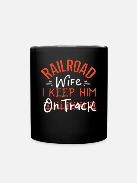 Railway, locomotive - Full Colour Mug - black