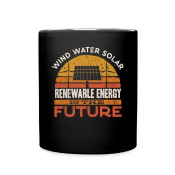 Solar Energy, Renewable Energy - Full Colour Mug - black - Front