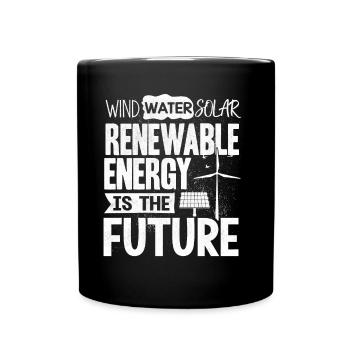 Solar Energy, Renewable Energy - Full Colour Mug - black - Front