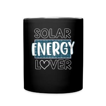 Solarenergie, Erneuerbare Energie - Tasse einfarbig - Schwarz - Vorne