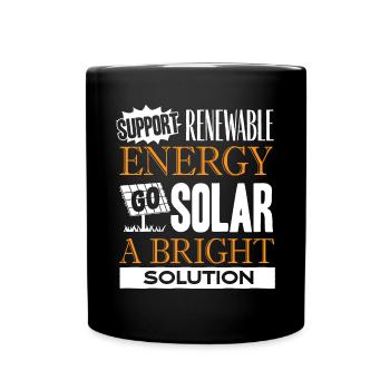 Solarenergie, Erneuerbare Energie - Tasse einfarbig - Schwarz - Vorne