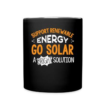 Solarenergie, Erneuerbare Energie - Tasse einfarbig - Schwarz - Vorne