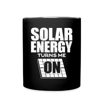 Solarenergie, Erneuerbare Energie - Tasse einfarbig - Schwarz - Vorne