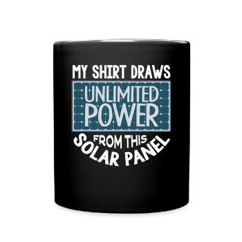 Solarenergie, Erneuerbare Energie - Tasse einfarbig - Schwarz - Vorne