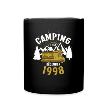 Birthday: Camping since December 1998 Motorhome - Full Colour Mug - black - Front