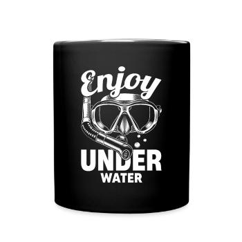Schnorcheln, Schnorcheln, Tauchen, Unterwasser - Tasse einfarbig - Schwarz - Vorne