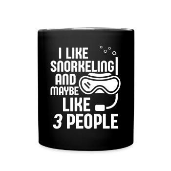 Schnorcheln, Schnorcheln, Tauchen, Unterwasser - Tasse einfarbig - Schwarz - Vorne