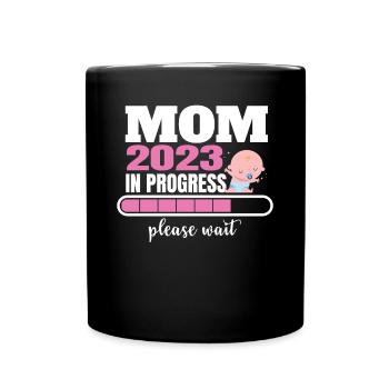 Maman 2023 courir s’il vous plaît attendre la grossesse - Mug uni - noir - Devant