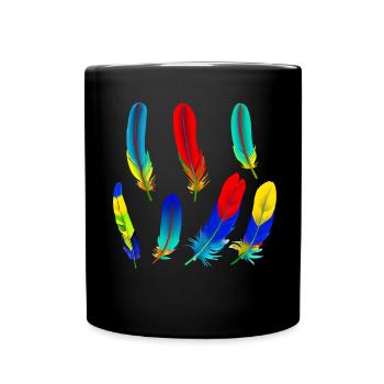 Plumes de perroquet - Mug uni - noir - Devant