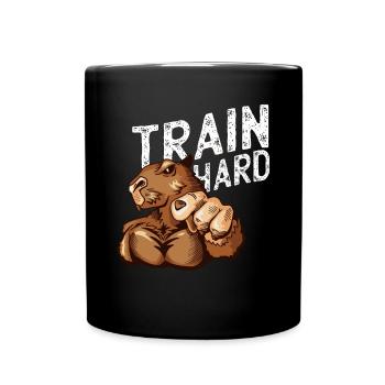 Train Hart Otter Workout Bodybuilder Trainer - Full Colour Mug - black - Front