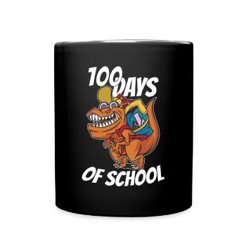 100 Tage Schuldinosaurier Tirex Student Student - Tasse einfarbig - Schwarz - Vorne