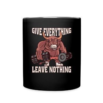 Donner tout ce que rien de formation bodybuilder - Mug uni - noir - Devant