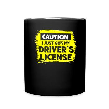 New driving licence - Full Colour Mug - black - Front
