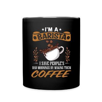 Barista, coffee machine - Full Colour Mug - black - Front