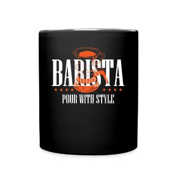 Barista, coffee machine - Full Colour Mug - black - Front