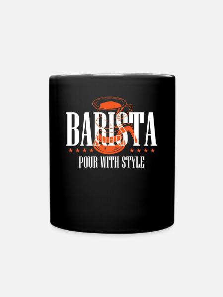 Barista, Kaffeemaschine - Tasse einfarbig - Schwarz