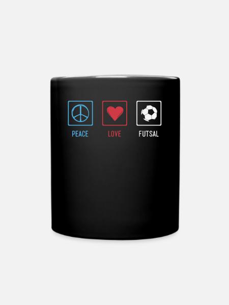 Futsal, Fußball, - Tasse einfarbig - Schwarz