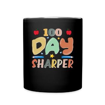 100 Tage Schärfere Apple Pencil Stars Schoolboy - Tasse einfarbig - Schwarz - Vorne
