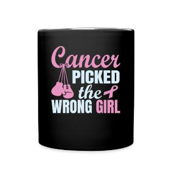 Le cancer a choisi la citation de combat de la mauvaise fille - Mug uni - noir - Devant