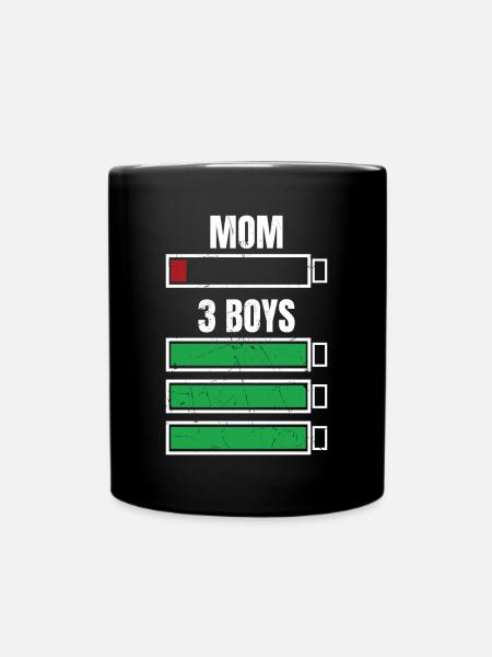 Mère de 3 garçons humour cadeau famille pas cher - Mug uni - noir