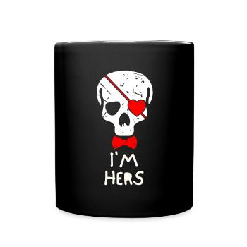 Je suis ton cadeau pour le cache-œil de crâne d’homme - Mug uni - noir - Devant
