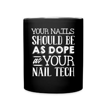 Nagelentechniker, Nagelservice, Nägel, Nagelstalon - Tasse einfarbig - Schwarz - Vorne