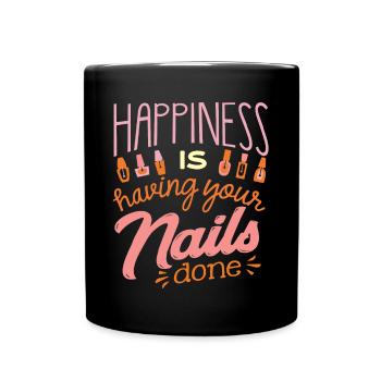 Nagelentechniker, Nagelservice, Nägel, Nagelstalon - Tasse einfarbig - Schwarz - Vorne