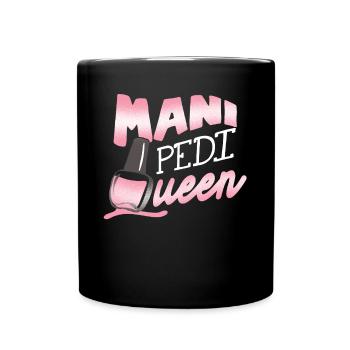 Nagelentechniker, Nagelservice, Nägel, Nagelstalon - Tasse einfarbig - Schwarz - Vorne